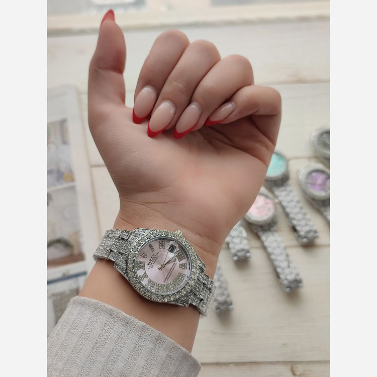 ساعت مچی دخترانه رولکس پر نگین کد 855 جدید