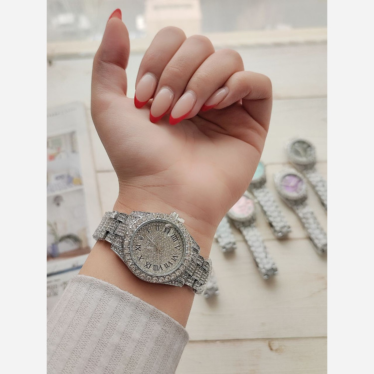 ساعت مچی دخترانه رولکس پر نگین کد 855 جدید