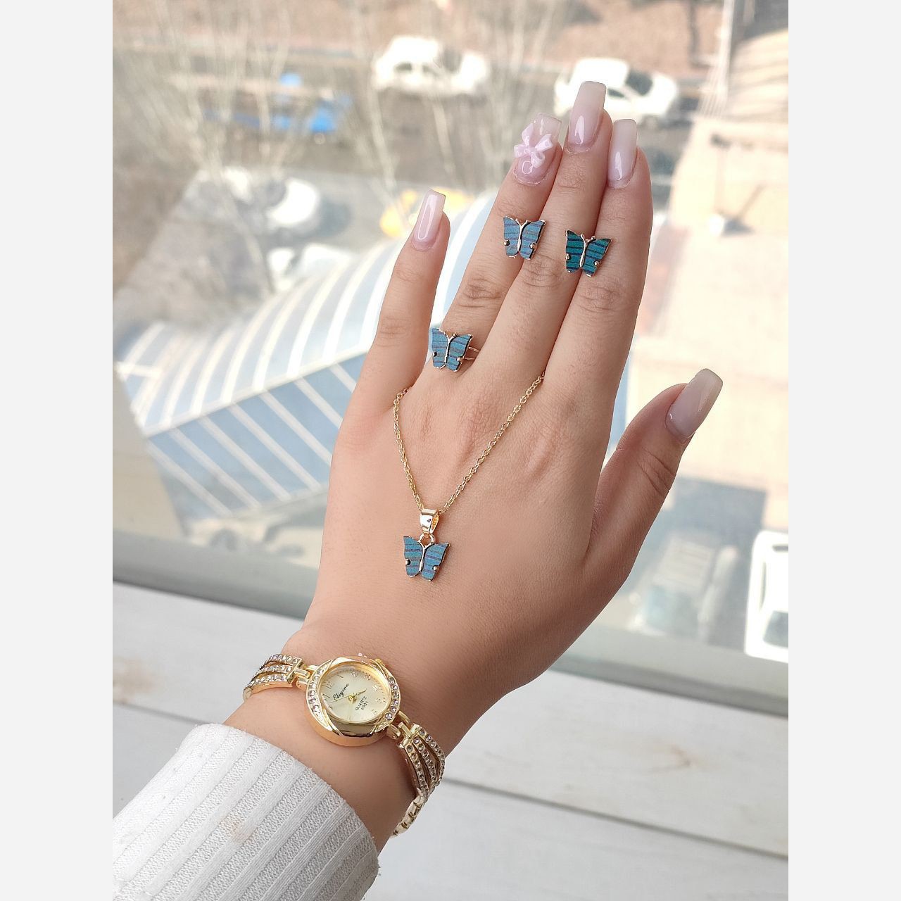 ست دخترانه ست کادویی ساعت و کد 745 حدید