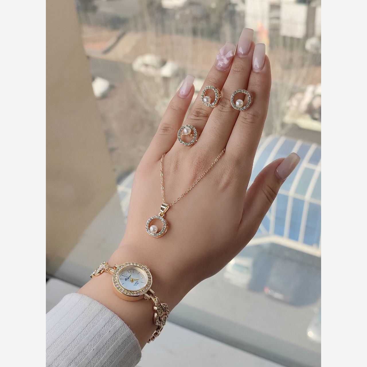 ست دخترانه ست کادویی ساعت و کد 745 حدید