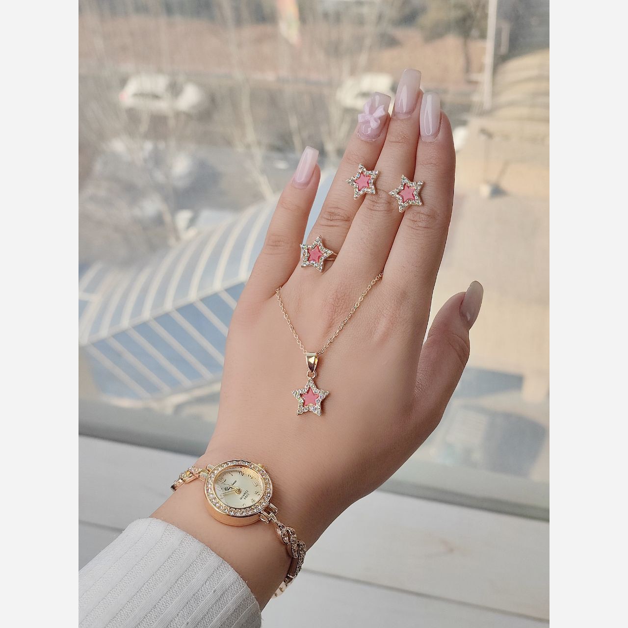 ست دخترانه ست کادویی ساعت و کد 745 حدید