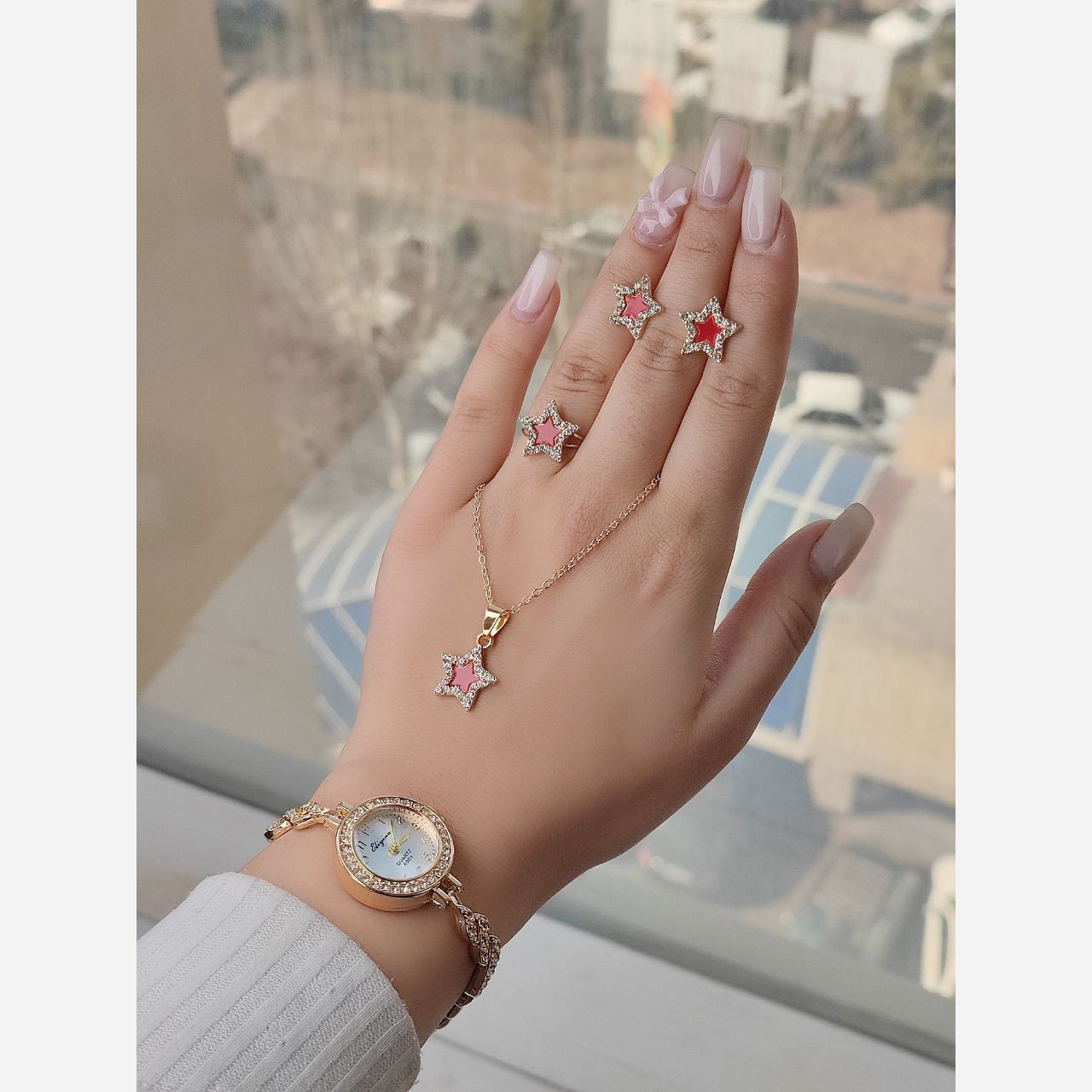ست دخترانه ست کادویی ساعت و کد 745 حدید