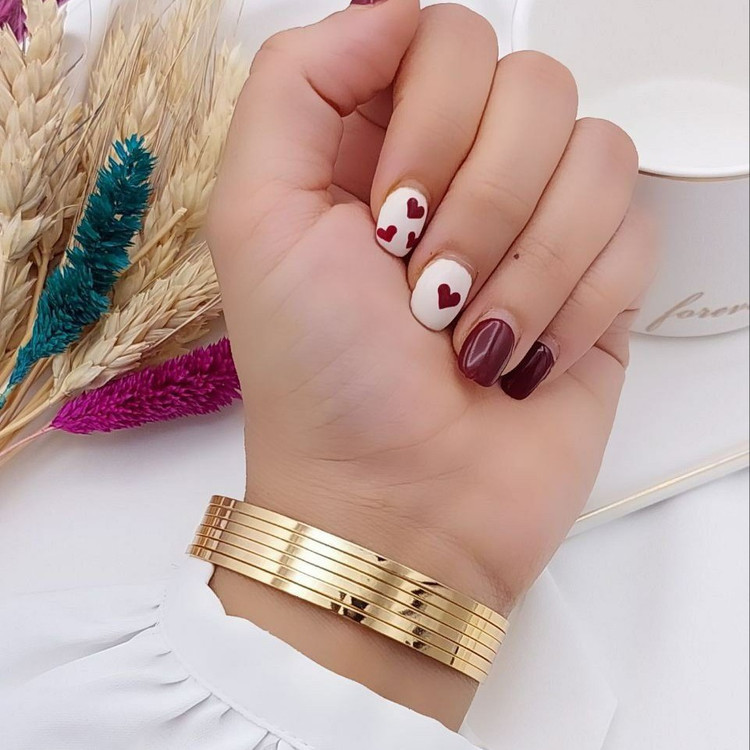 النگو آینه ای زنانه دو میل پک 6عددی