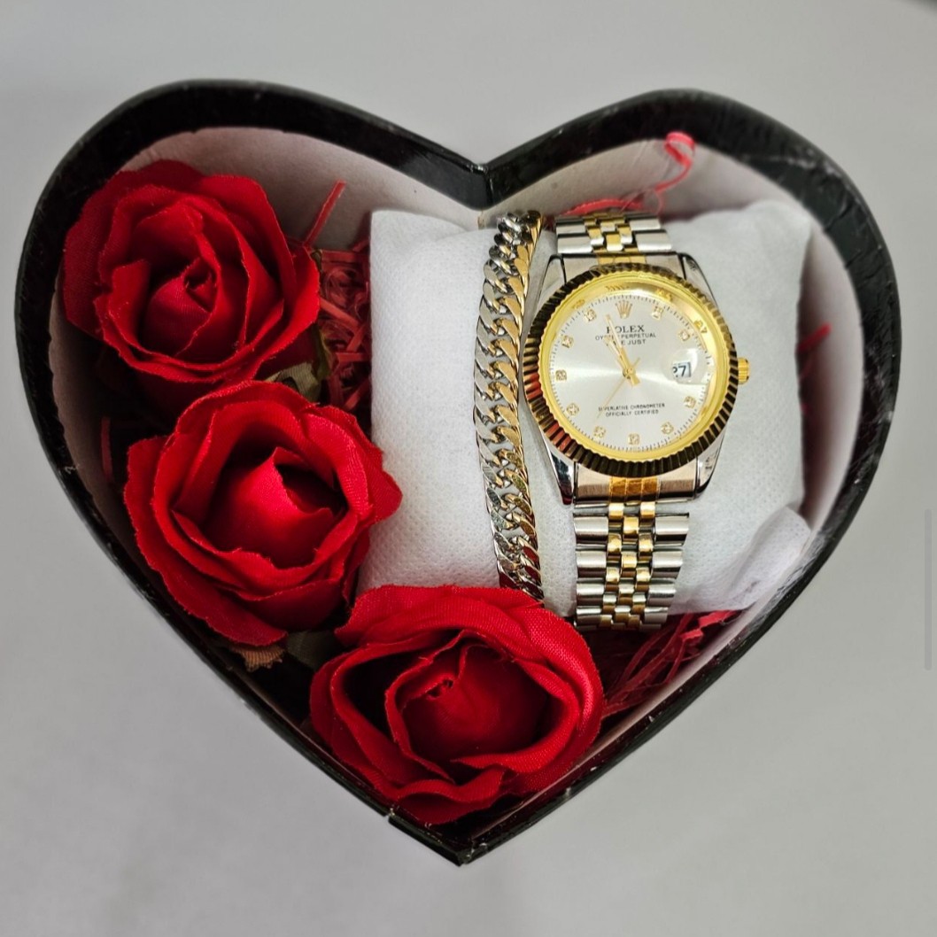 ست کادویی مردانه ساعت مچی و دستبند باکس شیک 89