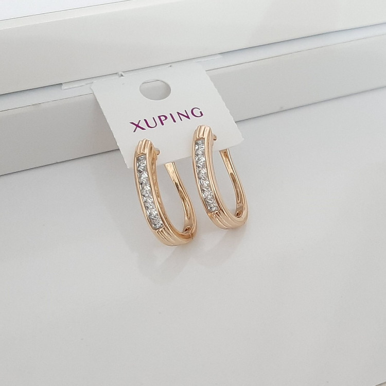 گوشواره ژوپینگ نگیندار حک خورده کاملا رنگ ثابت با آبکاری طلا ورق بزنید لطفا