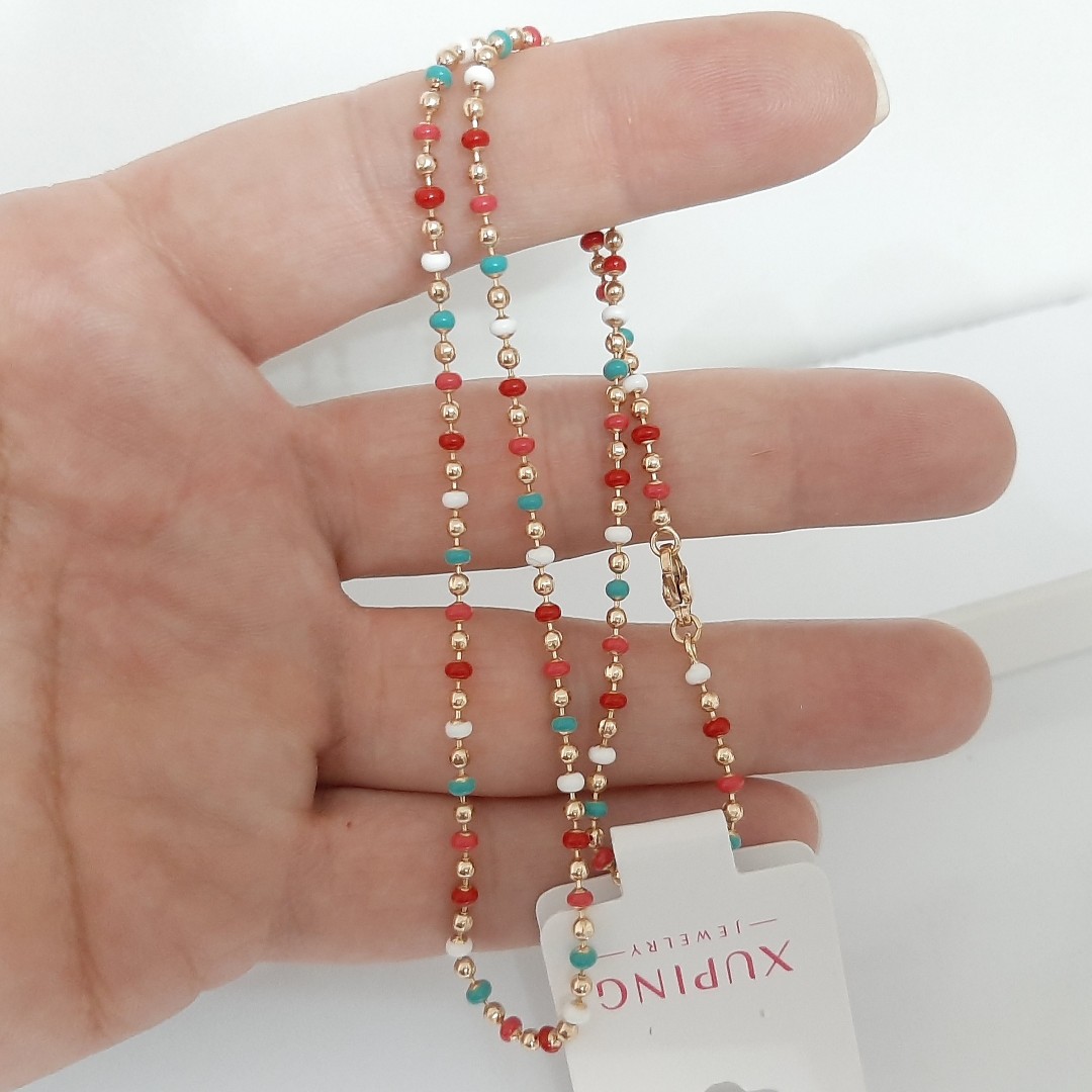 زنجیر ژوپینگ البرنادو کاملا رنگ ثابت با آبکاری طلا ورق بزنید لطفا
