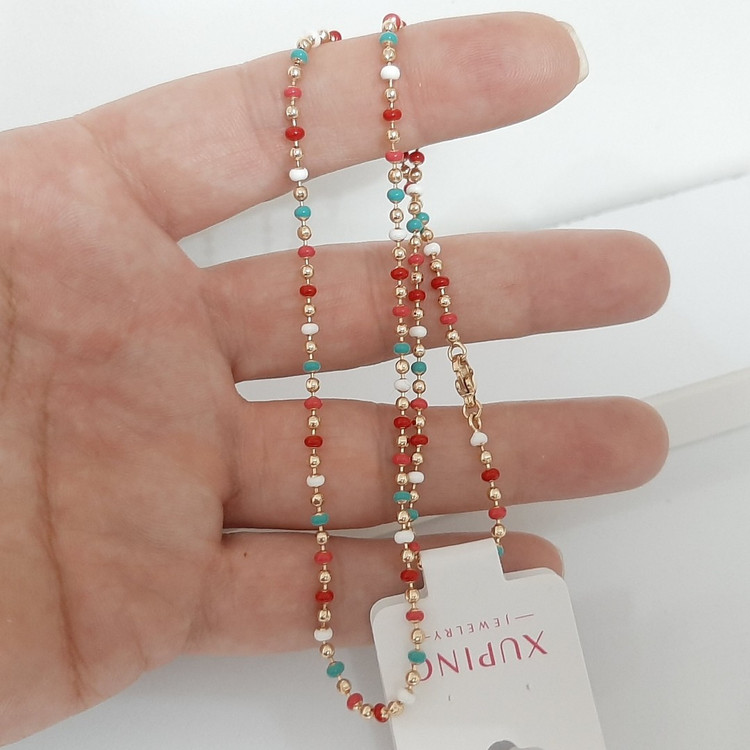 زنجیر ژوپینگ البرنادو کاملا رنگ ثابت با آبکاری طلا ورق بزنید لطفا