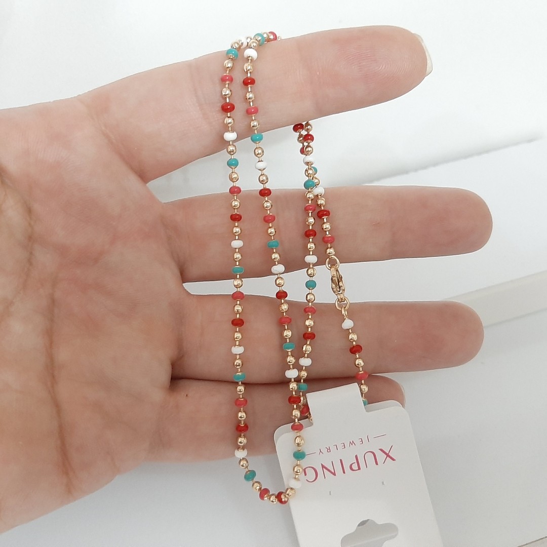 زنجیر ژوپینگ البرنادو کاملا رنگ ثابت با آبکاری طلا ورق بزنید لطفا