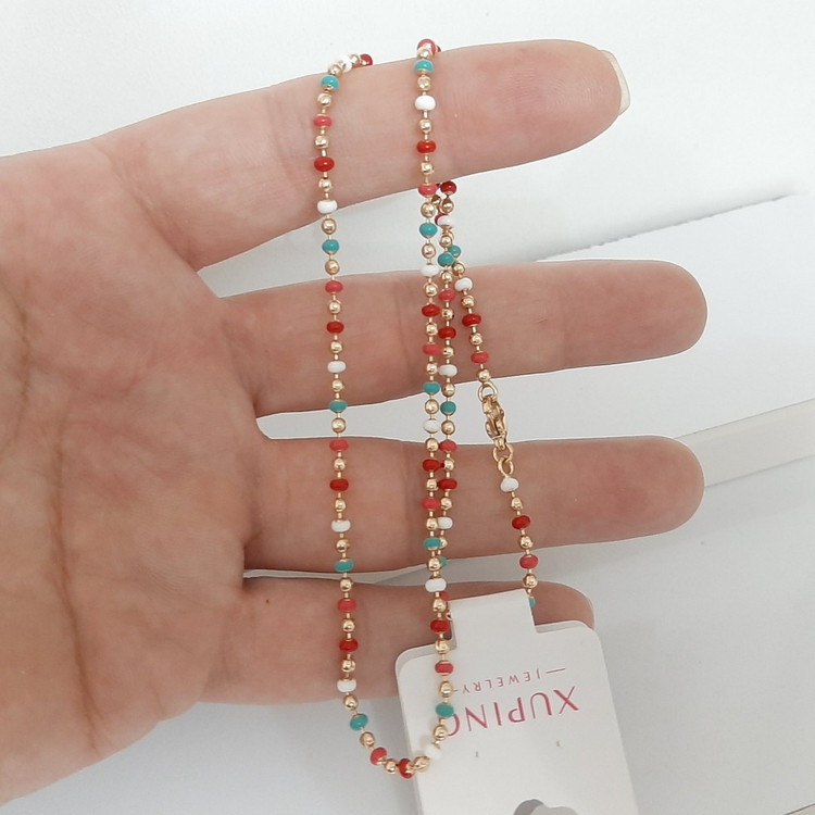 زنجیر ژوپینگ البرنادو کاملا رنگ ثابت با آبکاری طلا ورق بزنید لطفا