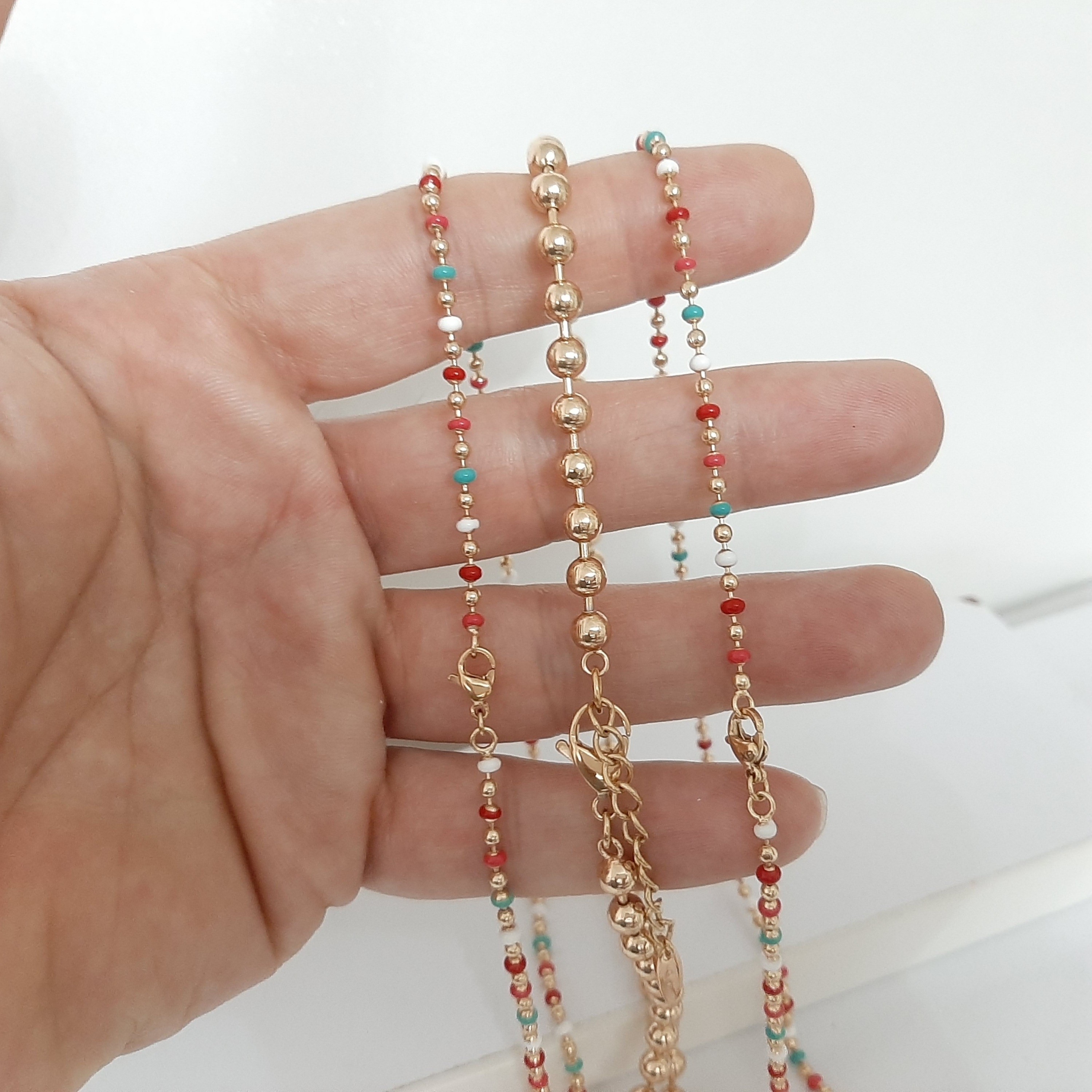 گردنبند ژوپینگ کاملا رنگ ثابت با آبکاری طلا ورق بزنید و توضیحات رو بخونید لطفا