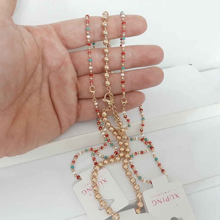گردنبند ژوپینگ کاملا رنگ ثابت با آبکاری طلا ورق بزنید و توضیحات رو بخونید لطفا