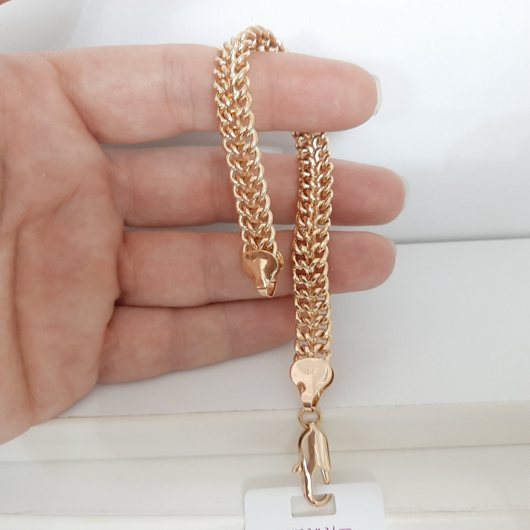دستبند ژوپینگ طرح طلا حک خورده کاملا رنگ ثابت با آبکاری طلا ورق بزنید لطفا