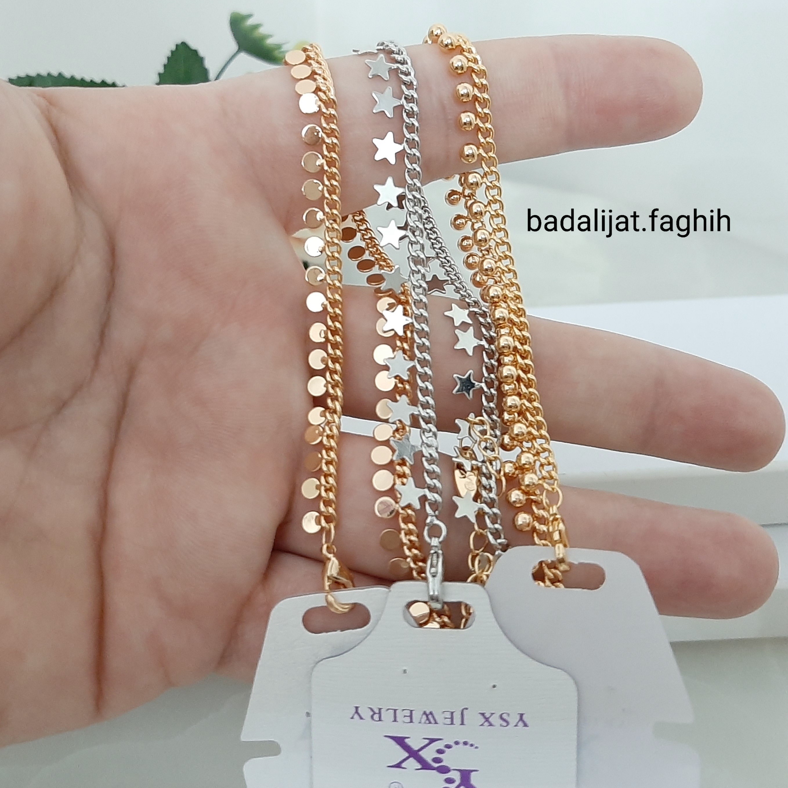 پابند رنگ ثابت برند YSX با آبکاری طلا و فوق العاده شیک ورق بزنید لطفا