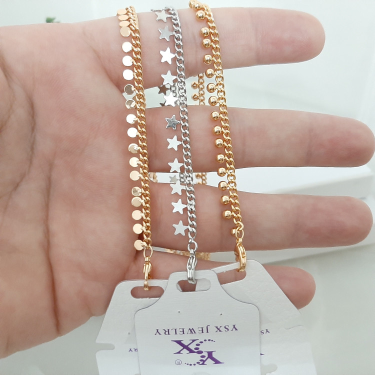 پابند رنگ ثابت برند YSX با آبکاری طلا و فوق العاده شیک ورق بزنید لطفا