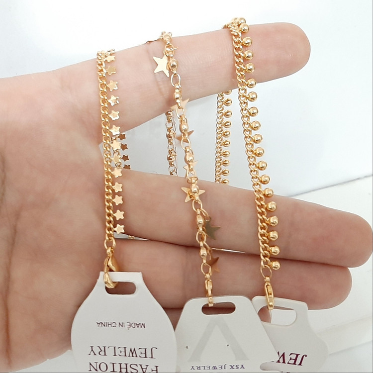 پابند رنگ ثابت در 3 مدل پرطرفدار جنس وارداتی رنگ ثابت با آبکاری طلا ورق بزنید لطفا
