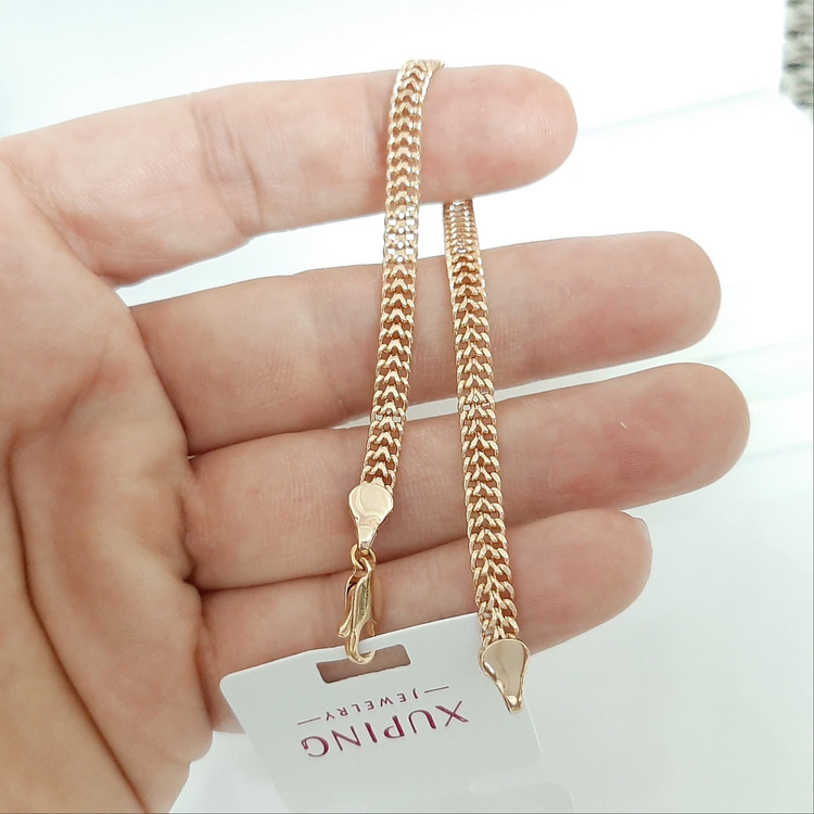 دستبند ژوپینگ طرح طلای کاملا رنگ ثابت با آبکاری طلا ورق بزنید و توضیحات رو بخونید لطفا