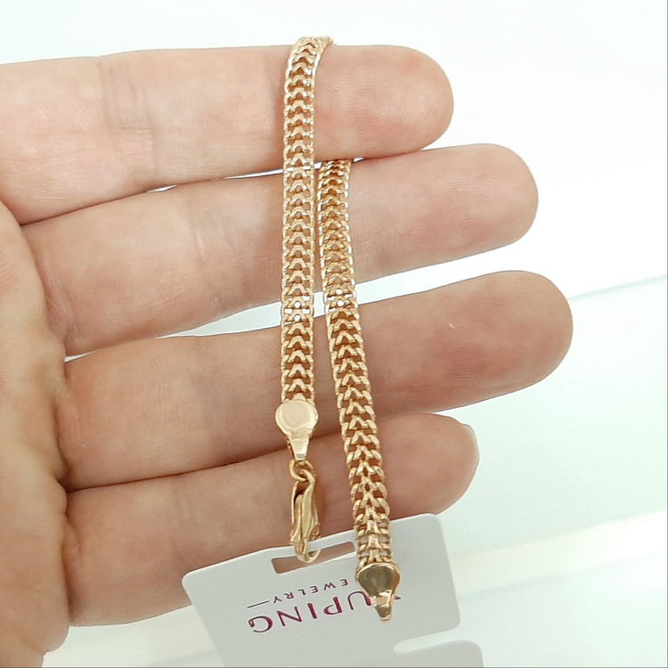 دستبند ژوپینگ طرح طلای کاملا رنگ ثابت با آبکاری طلا ورق بزنید و توضیحات رو بخونید لطفا