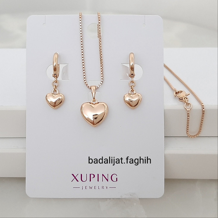 نیمست قلب بدون زنجیر برند ژوپینگ کاملا رنگ ثابت و آبکاری طلا شده