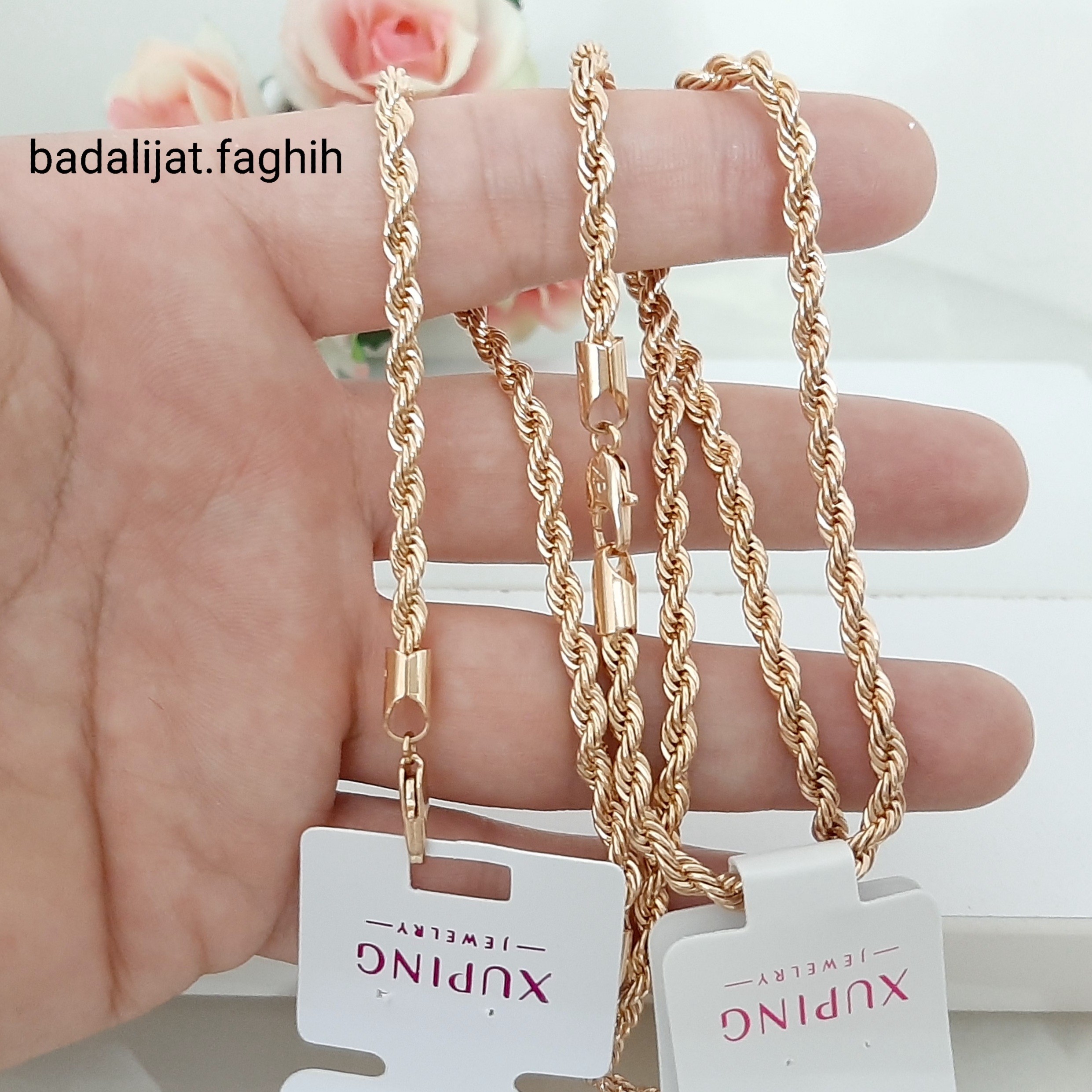 سرویس طنابی ژوپینگ حک خورده کاملا رنگ ثابت با آبکاری طلا ورق بزنید و توضیحات رو بخونید