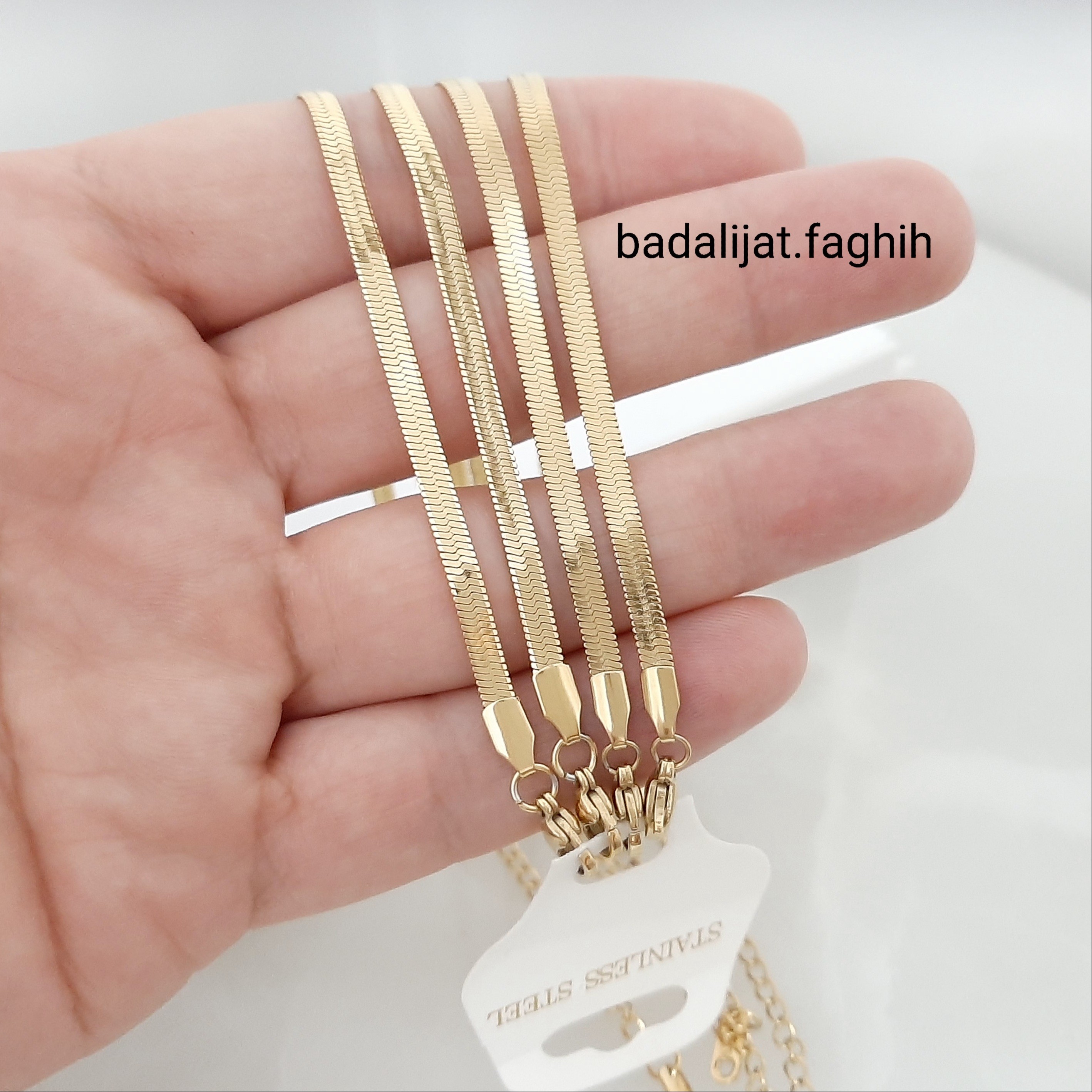 پابند و دستبند ماری استیل درجه یک و رنگ ثابت با آبکاری طلا و فوق العاده شیک