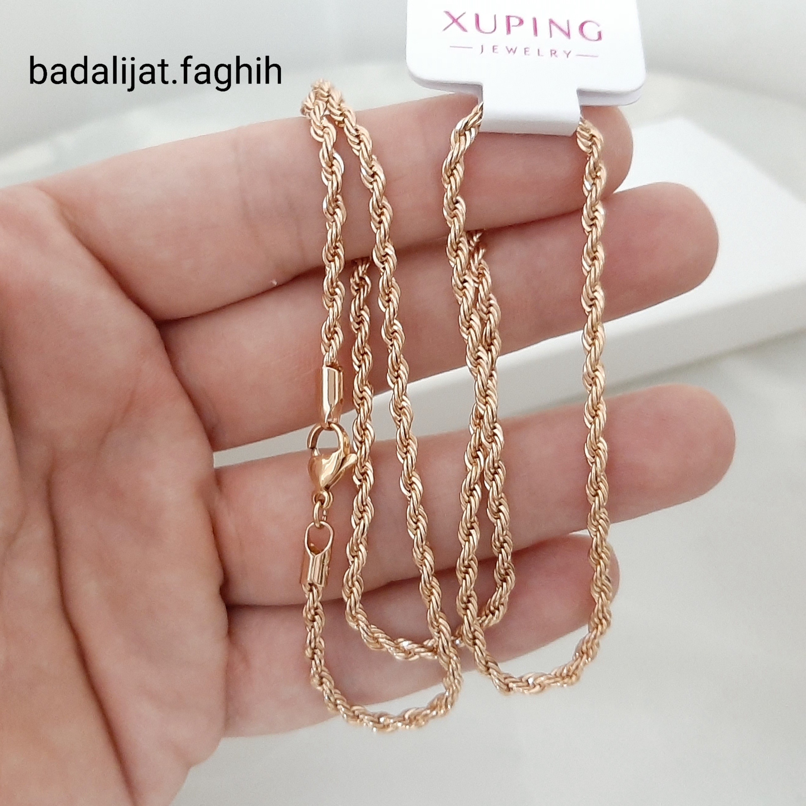 زنجیر طنابی ژوپینگ طرح طلا فوق العاده شیک و پرطرفدار حک خورده و کاملا رنگ ثابت توضیحات رو بخونید