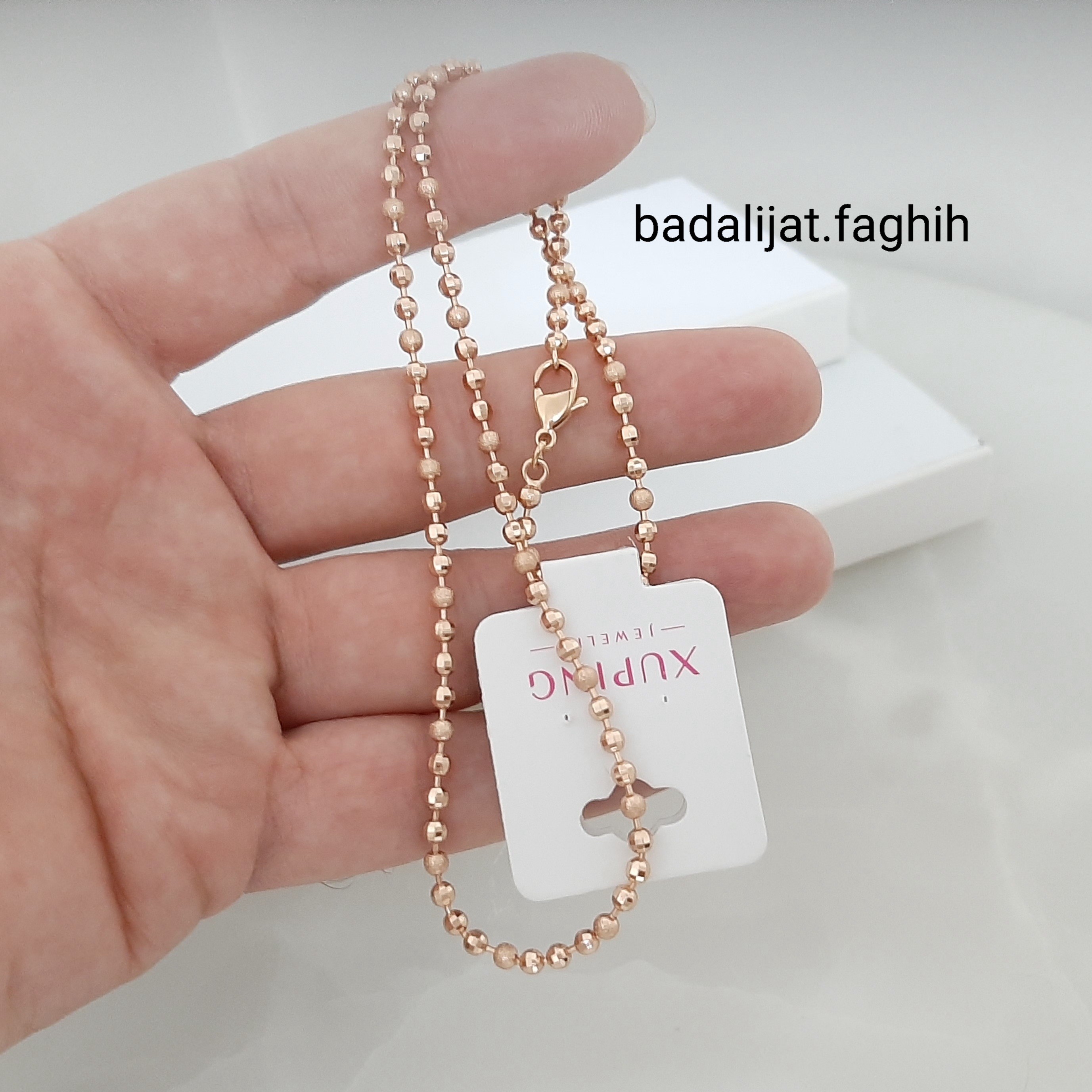 زنجیر ژوپینگ ترند و فوق العاده شیک آبکاری طلا شده و کاملا رنگ ثابت ورق بزنید و توضیحات رو بخونید