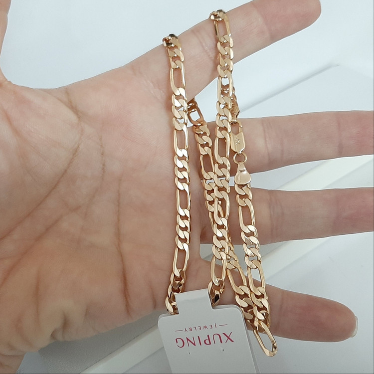 گردنبند ژوپینگ طرح فیگارو کاملا رنگ ثابت با آبکاری طلا ورق بزنید لطفا
