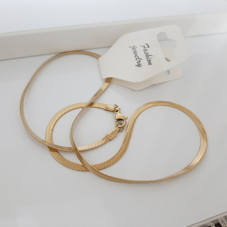 گردنبند ماری استیل درجه یک و کاملا رنگ ثابت و آبکاری شده با طلا