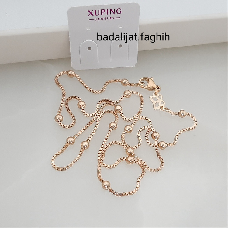 زنجیر ژوپینگ فوق العاده شیک و جذاب آبکاری طلا شده و کاملا رنگ ثابت