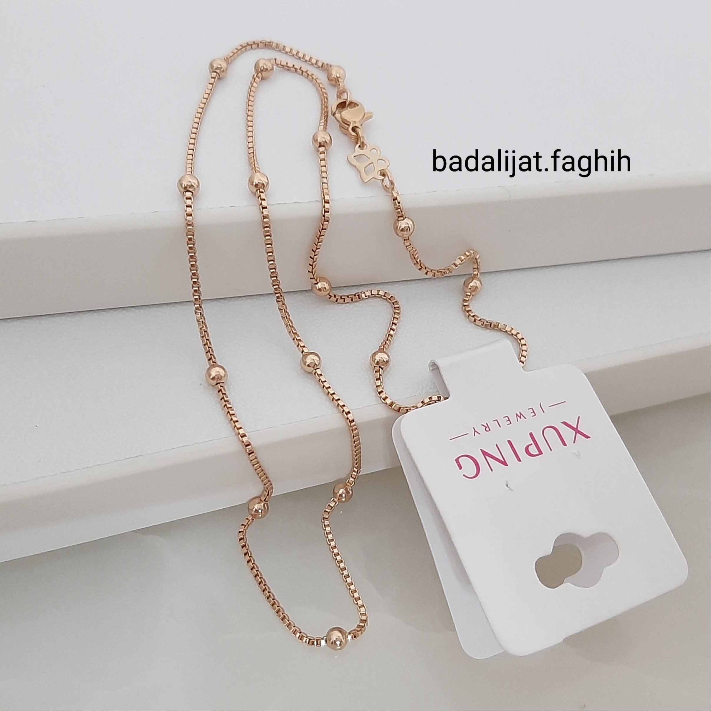 زنجیر ژوپینگ فوق العاده شیک و جذاب آبکاری طلا شده و کاملا رنگ ثابت