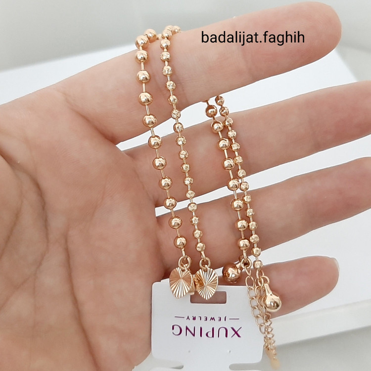 دستبند ژوپینگ توپی بسیار پرطرفدار و شیک و کاملا رنگ ثابت و آبکاری طلا شده