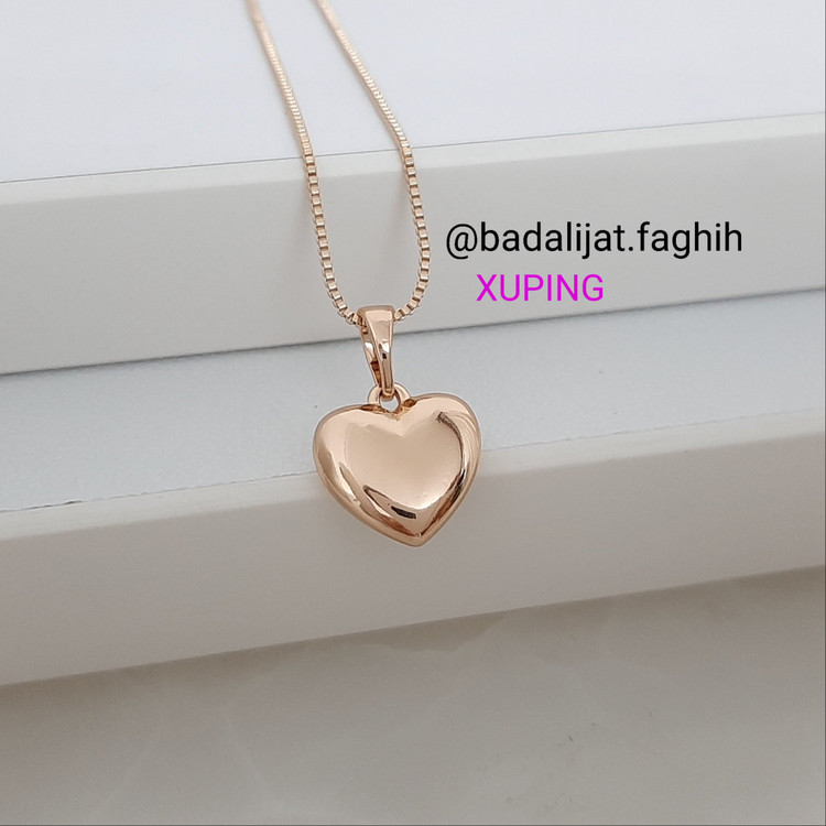 پلاک ژوپینگ قلب در دو سایز کاملا رنگ ثابت و آبکاری طلا شده