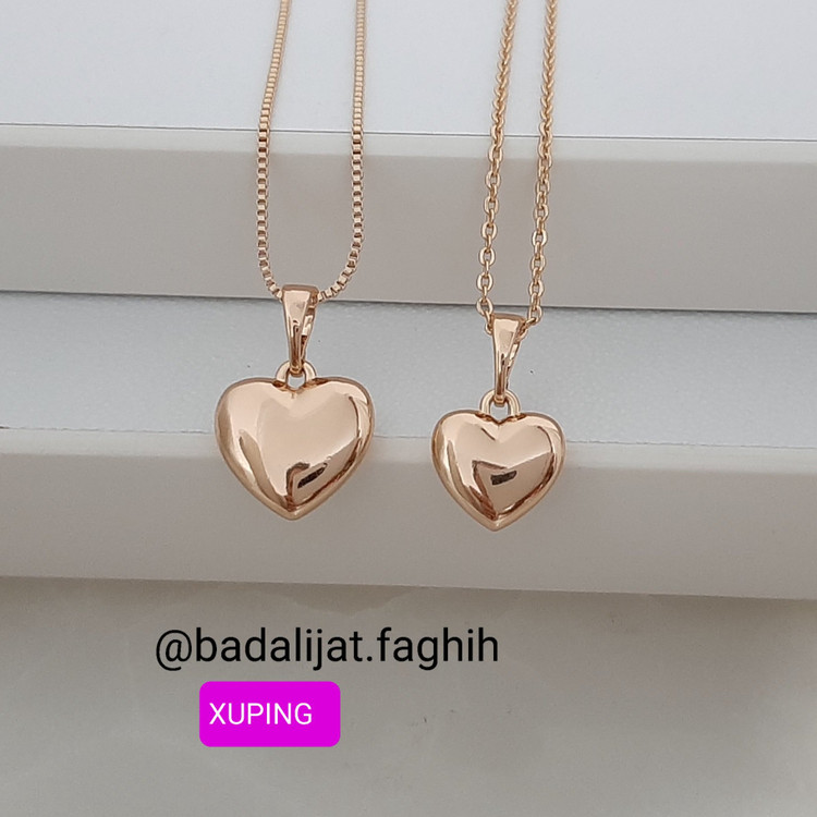 پلاک ژوپینگ قلب در دو سایز کاملا رنگ ثابت و آبکاری طلا شده
