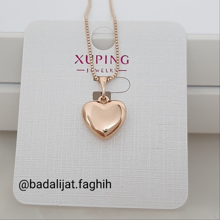 پلاک ژوپینگ قلب در دو سایز کاملا رنگ ثابت و آبکاری طلا شده