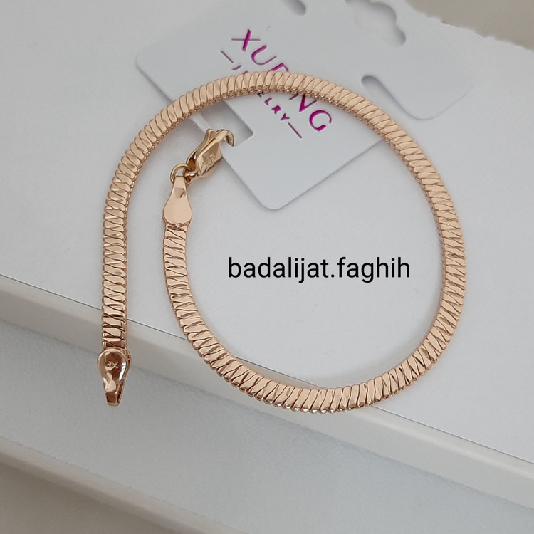 دستبند ماری ژوپینگ حک خورده کاملا رنگ ثابت با آبکاری طلا ورق بزنید لطفا