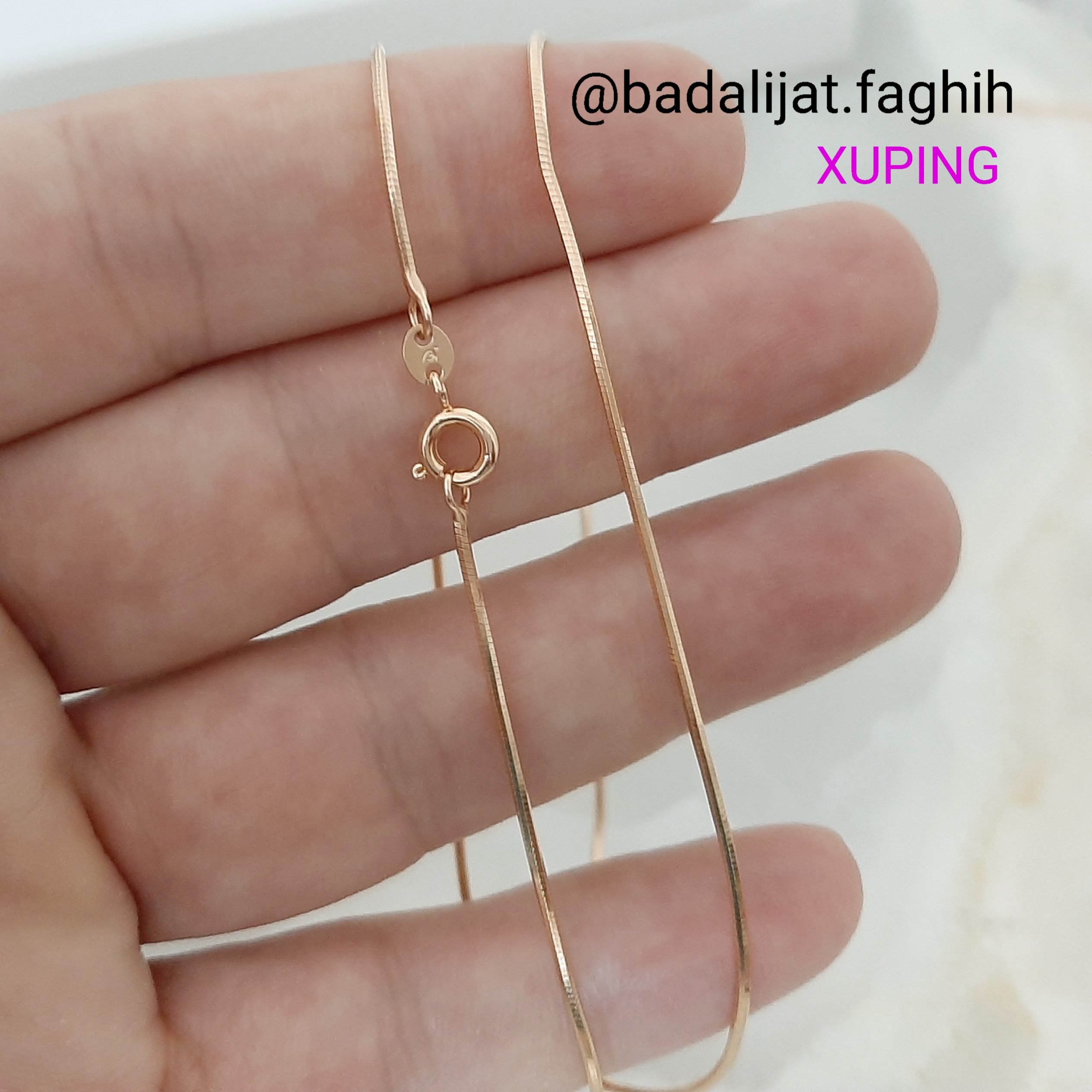 زنجیر ماری ژوپینگ کاملا رنگ ثابت و آبکاری طلا ورق بزنید لطفا