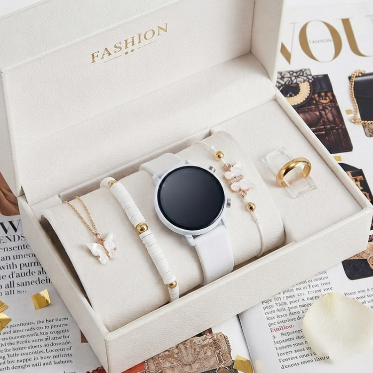 ست دخترانه کامل ساعت بند پیو سیلیکونی و دودستبند فیمو و دستبند پروانه با آویزساعت ارسال رایگان