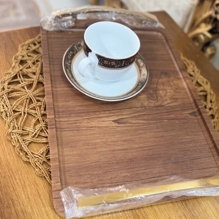 سینی سرو و پذیرایی طرح چوبی زیبای ضدآب روکش چوبی ارسال رایگان