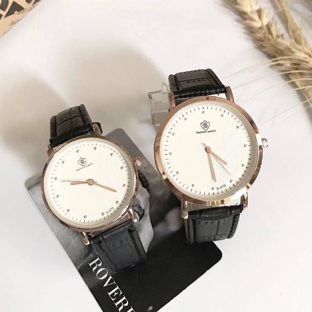 ست ساعت زنانه و مردانه بند چرم باکیفیت مارک معروف fashion watch  ارسال رایگان