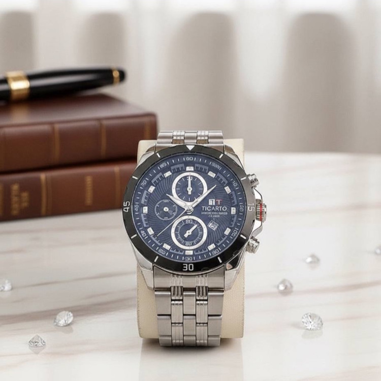 ست ساعت مردانه تیکارتو و ست گردنبند دستبند و حلقه ارسال رایگان