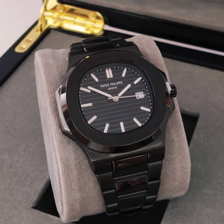 ساعت مردانه هایکپی مارک فیلیپ PATEK PHILIPPE موتور ژاپن فول استیل رنگبندی مشکی و نقره ای رزگلد ارسال رایگان