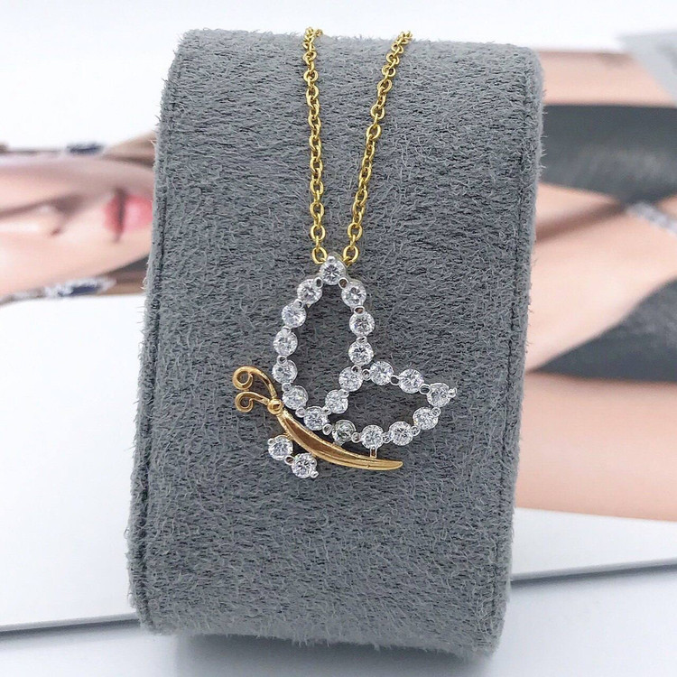 گردنبند دخترانه پلاک فرشته طرح طلا مارک ژوپینگ xuping کاملا مشابه طلا