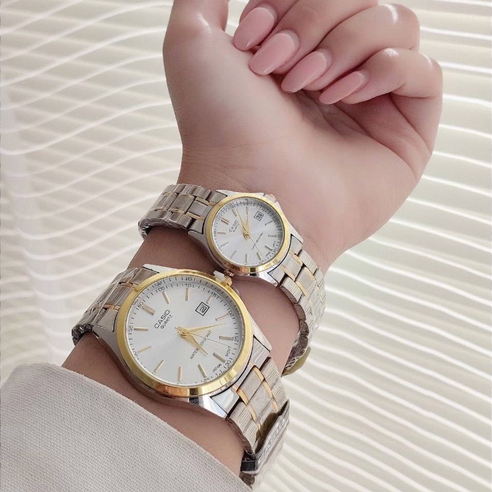 ساعت مچی زنانه و یا مردانه قیمت تک کاسیو استیل تاریخدار موتور ژاپن مارک معروف CASIO نمونه درجه یک ارسال رایگان