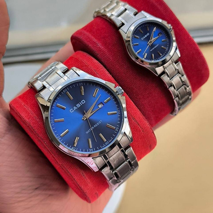 ساعت مچی زنانه و یا مردانه قیمت تک کاسیو استیل تاریخدار موتور ژاپن مارک معروف CASIO نمونه درجه یک ارسال رایگان