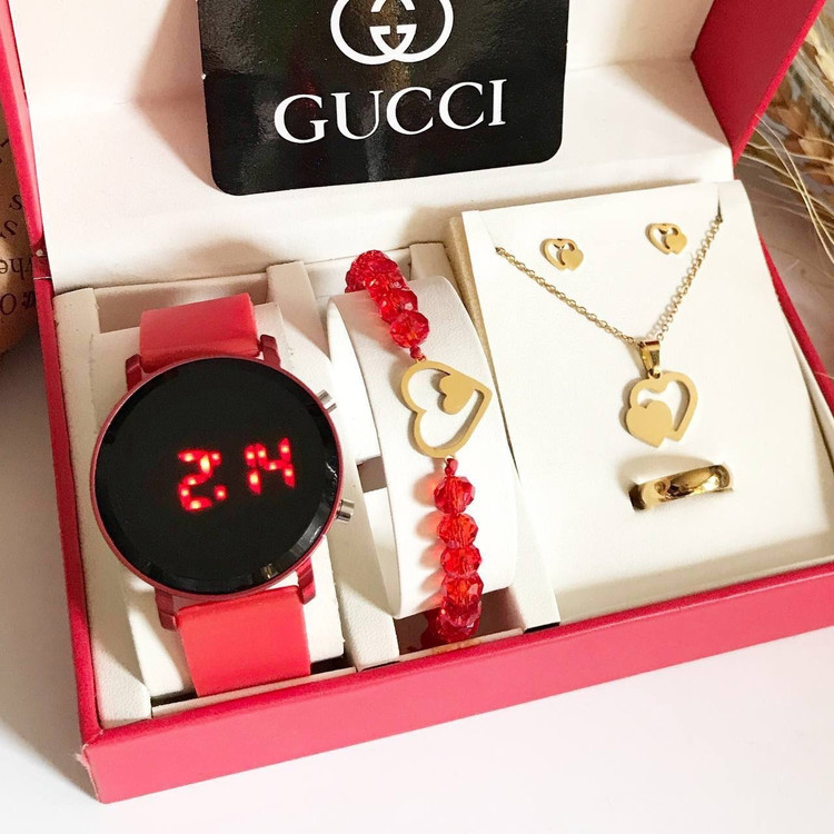 ست دخترانه و زنانه ساعت و دستبند قلب و پروانه ارسال رایگان