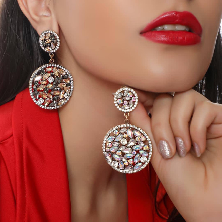 گوشواره جواهری مجلسی زنانه و دخترانه ارسال رایگان