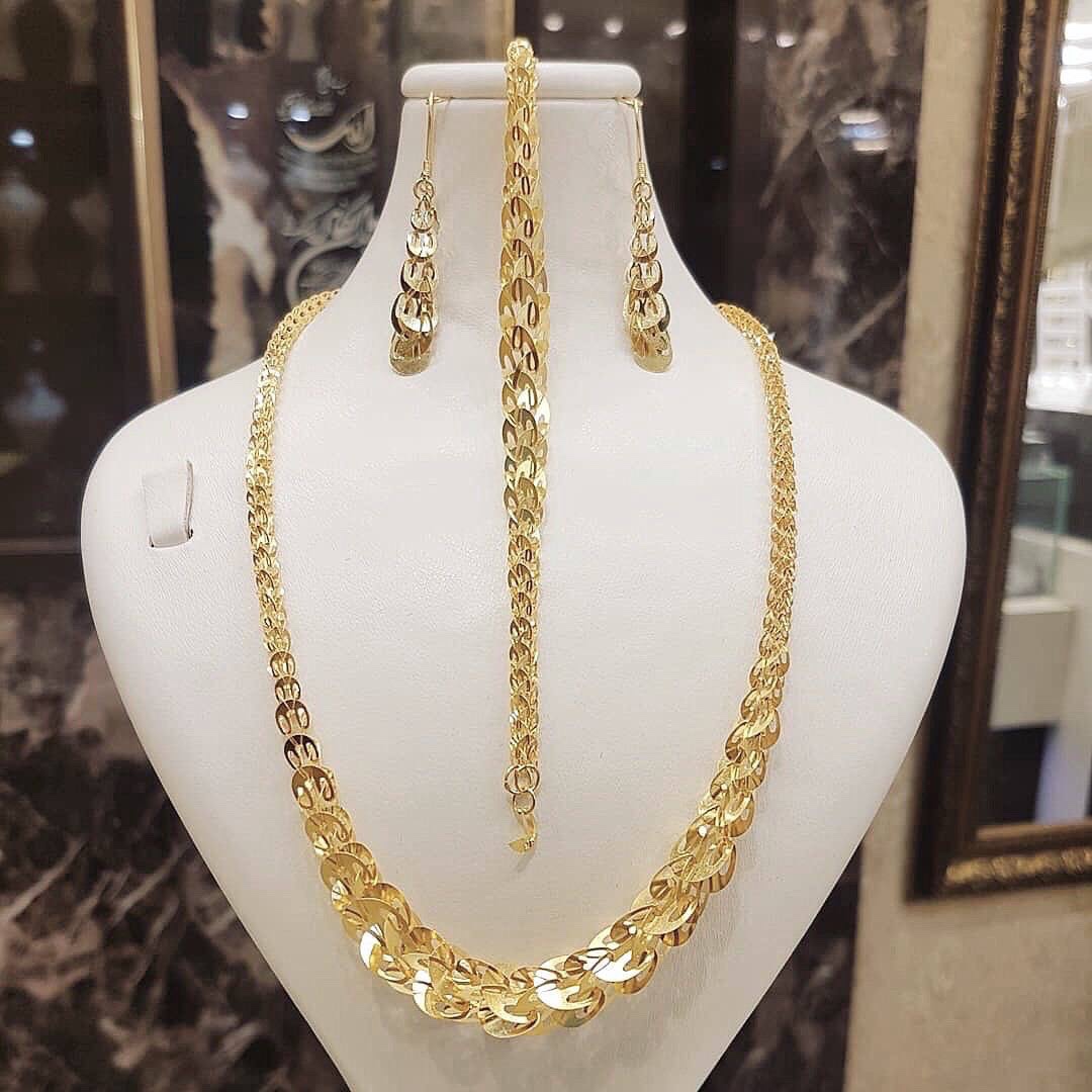 سرویس کامل برنجی زنانه و دخترانه طرح طلا ارسال رایگان