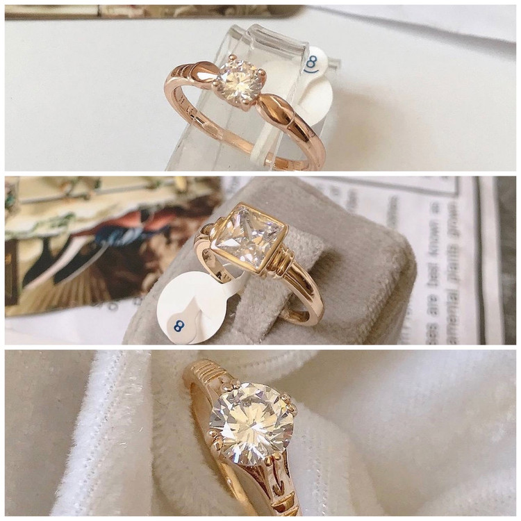 انگشتر جواهری زنانه و دخترانه ژوپینگ طرح طلا ارسال رایگان