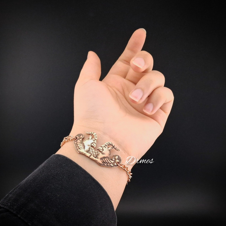 دستبند مسی مردانه و زنانه طرح گریفین یا شیردال