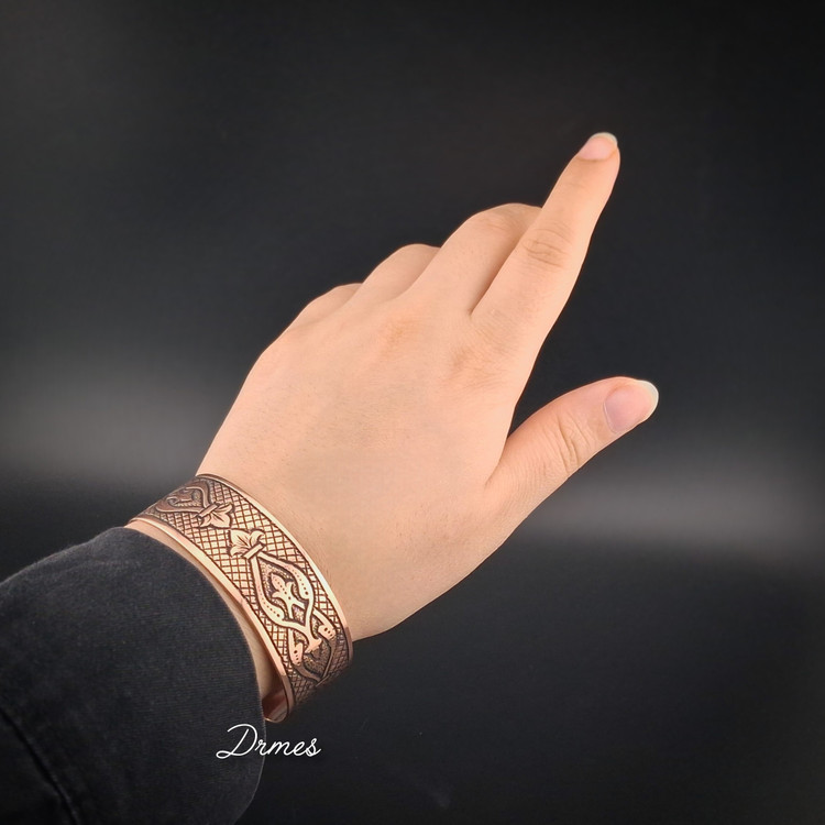 دستبند مسی مردانه و زنانه طرح شاهسون
